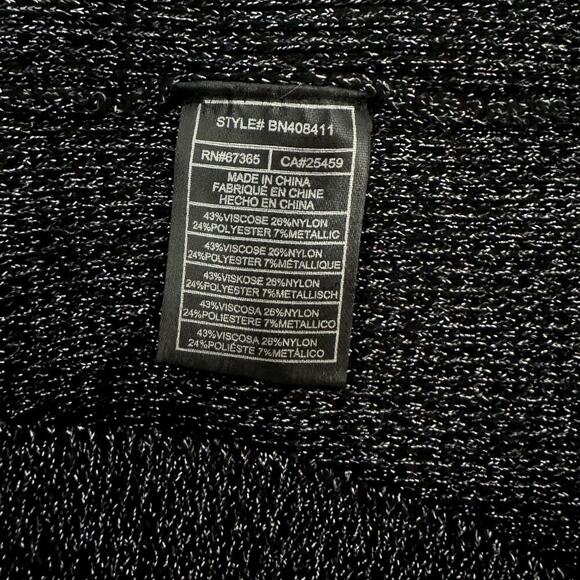 STEVE MADDEN Nadina Mock Neck Sweater Dress Long Sleeve Black Metallic NWT M - Picture 9 of 9